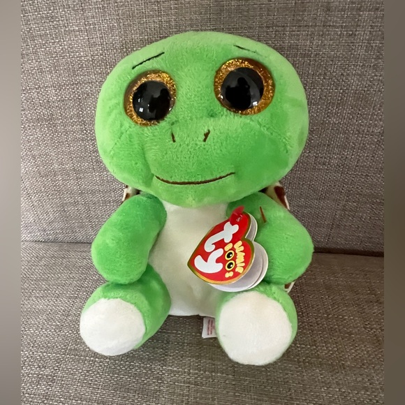Ty Green and White Turtle Plush Toy - Picture 1 of 4